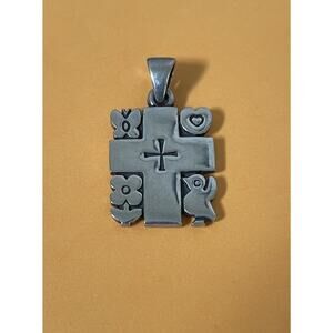 James Avery Retired Silver Cross Butterfly, Heart, Flower, and Bird Pendant